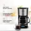 imageChefman 12Cup Programmable Coffee Maker Electric Brewer Auto Shut Off Digital Display wAutoBrew Function AntiDrip Pot Reusable Filter for Fresh Grounds Square Stainless Steel Glass CarafeRound Stainless Steel