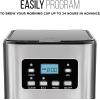 imageChefman 12Cup Programmable Coffee Maker Electric Brewer Auto Shut Off Digital Display wAutoBrew Function AntiDrip Pot Reusable Filter for Fresh Grounds Square Stainless Steel Glass CarafeStainless Steel