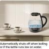 imageChefman 1L Electric Tea Kettle with LED Lights Automatic Shut Off Removable Lid BoilDry Protection Hot Water Electric Kettle Water Boiler Electric Kettles for Boiling Water1L  Glass Electric Kettle