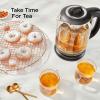 imageChefman 1L Electric Tea Kettle with LED Lights Automatic Shut Off Removable Lid BoilDry Protection Hot Water Electric Kettle Water Boiler Electric Kettles for Boiling Water17L  Glass Electric Kettle w Tea Infuser