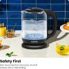 imageChefman 1L Electric Tea Kettle with LED Lights Automatic Shut Off Removable Lid BoilDry Protection Hot Water Electric Kettle Water Boiler Electric Kettles for Boiling Water17L  Glass Electric Kettle