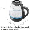 imageChefman 1L Electric Tea Kettle with LED Lights Automatic Shut Off Removable Lid BoilDry Protection Hot Water Electric Kettle Water Boiler Electric Kettles for Boiling Water1L  Glass Electric Kettle