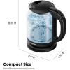 imageChefman 1L Electric Tea Kettle with LED Lights Automatic Shut Off Removable Lid BoilDry Protection Hot Water Electric Kettle Water Boiler Electric Kettles for Boiling Water17L  Glass Electric Kettle