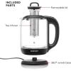 imageChefman 1L Electric Tea Kettle with LED Lights Automatic Shut Off Removable Lid BoilDry Protection Hot Water Electric Kettle Water Boiler Electric Kettles for Boiling Water17L  Glass Electric Kettle w Tea Infuser