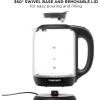 imageChefman 1L Electric Tea Kettle with LED Lights Automatic Shut Off Removable Lid BoilDry Protection Hot Water Electric Kettle Water Boiler Electric Kettles for Boiling Water17L  Glass Electric Kettle w EasyFill Lid