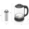imageChefman 1L Electric Tea Kettle with LED Lights Automatic Shut Off Removable Lid BoilDry Protection Hot Water Electric Kettle Water Boiler Electric Kettles for Boiling Water17L  Glass Electric Kettle w Tea Infuser