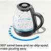 imageChefman 1L Electric Tea Kettle with LED Lights Automatic Shut Off Removable Lid BoilDry Protection Hot Water Electric Kettle Water Boiler Electric Kettles for Boiling Water1L  Glass Electric Kettle