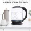 imageChefman 1L Electric Tea Kettle with LED Lights Automatic Shut Off Removable Lid BoilDry Protection Hot Water Electric Kettle Water Boiler Electric Kettles for Boiling Water17L  Glass Electric Kettle w EasyFill Lid
