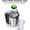 imageChefman 2Speed Electric Juicer ExtraWide Feeding Tube for Whole Fruits Make Nutritious Vegetable and Green Juice Detachable 1Quart Pitcher Builtin Foam Separator DishwasherSafe Parts