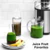 imageChefman 2Speed Electric Juicer ExtraWide Feeding Tube for Whole Fruits Make Nutritious Vegetable and Green Juice Detachable 1Quart Pitcher Builtin Foam Separator DishwasherSafe Parts