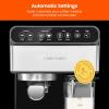 imageChefman 6in1 Espresso Machine with BuiltIn Milk Frother 15BAR Pump Digital Display OneTouch Single or Double Shot for Cappuccinos and Lattes XL 18L Water Reservoir Stainless SteelStainless  Builtin Milk Forther