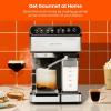 imageChefman 6in1 Espresso Machine with BuiltIn Milk Frother 15BAR Pump Digital Display OneTouch Single or Double Shot for Cappuccinos and Lattes XL 18L Water Reservoir Stainless SteelStainless  Builtin Milk Forther