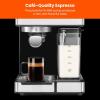 imageChefman 6in1 Espresso Machine with BuiltIn Milk Frother 15BAR Pump Digital Display OneTouch Single or Double Shot for Cappuccinos and Lattes XL 18L Water Reservoir Stainless SteelStainless  Builtin Milk Forther