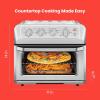 imageChefman Air Fryer Toaster Oven Combo 7In1 Convection Oven Countertop 20 Qt Oven Air fryer Cook a 10 Inch Pizza Air Fry 2 lb of Chicken Wings Toast Broil Auto Shutoff Stainless20 Quart