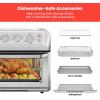 imageChefman Air Fryer Toaster Oven Combo 7In1 Convection Oven Countertop 20 Qt Oven Air fryer Cook a 10 Inch Pizza Air Fry 2 lb of Chicken Wings Toast Broil Auto Shutoff Stainless20 Quart