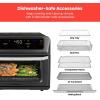 imageChefman Air Fryer Toaster Oven Combo with Probe Thermometer 12In1 Stainless Steel Convection Countertop 10 Inch Pizza 4 Slices of Toast Cooking Baking Toasting Roaster Oven Airfryer 20QTStainless Black