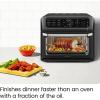imageChefman Air Fryer Toaster Oven Combo with Probe Thermometer 12In1 Stainless Steel Convection Countertop 10 Inch Pizza 4 Slices of Toast Cooking Baking Toasting Roaster Oven Airfryer 20QTStainless Black