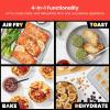 imageChefman Air Fryer Toaster Oven Combo with Probe Thermometer 12In1 Stainless Steel Convection Countertop 10 Inch Pizza 4 Slices of Toast Cooking Baking Toasting Roaster Oven Airfryer 20QTStainless Black