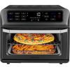 imageChefman Air Fryer Toaster Oven Combo with Probe Thermometer 12In1 Stainless Steel Convection Countertop 10 Inch Pizza 4 Slices of Toast Cooking Baking Toasting Roaster Oven Airfryer 20QTStainless Black
