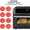 imageChefman Air Fryer Toaster Oven Combo with Probe Thermometer 12In1 Stainless Steel Convection Countertop 10 Inch Pizza 4 Slices of Toast Cooking Baking Toasting Roaster Oven Airfryer 20QTStainless Black