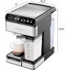 imageChefman CafMaster Pro Espresso Machine Brew Single or Double Shots Coffee Maker with BuiltIn Milk Frother for Cappuccino ampamp Latte XL 18 Liter Removable Water Reservoir  Stainless Steel