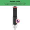 imageChefman Cordless Power Portable Immersion Blender Ice Crushing Power with OneTouch Speed Control USB Charging Quickly Mixes Smoothies Purees Soups Dips Sauces Storage Case Stainless SteelCordless Blender