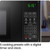 imageChefman Countertop Microwave Oven 07 Cu Ft Digital Stainless Steel Microwave 700 Watts with 6 Auto Menus 10 Power Levels Eco Mode Memory Mute Function Child Safety Lock Easy Clean09 Cu Ft  Bk