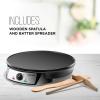 imageChefman Electric Crepe Maker ampamp Griddle Precise Temperature Control Skillet for Perfect Brunch Blintzes Pancakes Eggs Bacon ampamp Tortillas 12quot Nonstick Grill Pan Includes Batter Spreader ampamp Spatula