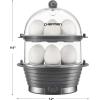 imageChefman Electric Egg Cooker Boiler Rapid EggMaker ampamp Poacher Food ampamp Vegetable Steamer Quickly Makes 12 Eggs Hard or Soft Boiled Poaching and Omelet Trays Included Ready Signal BPAFree BlackGrey