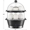 imageChefman Electric Egg Cooker Boiler Rapid EggMaker ampamp Poacher Food ampamp Vegetable Steamer Quickly Makes 12 Eggs Hard or Soft Boiled Poaching and Omelet Trays Included Ready Signal BPAFree BlackBlack