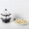 imageChefman Electric Egg Cooker Boiler Rapid EggMaker ampamp Poacher Food ampamp Vegetable Steamer Quickly Makes 12 Eggs Hard or Soft Boiled Poaching and Omelet Trays Included Ready Signal BPAFree BlackBlack