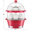 imageChefman Electric Egg Cooker Boiler Rapid EggMaker ampamp Poacher Food ampamp Vegetable Steamer Quickly Makes 12 Eggs Hard or Soft Boiled Poaching and Omelet Trays Included Ready Signal BPAFree BlackRed