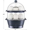 imageChefman Electric Egg Cooker Boiler Rapid EggMaker ampamp Poacher Food ampamp Vegetable Steamer Quickly Makes 12 Eggs Hard or Soft Boiled Poaching and Omelet Trays Included Ready Signal BPAFree BlackMidnight Blue