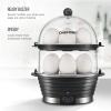 imageChefman Electric Egg Cooker Boiler Rapid EggMaker ampamp Poacher Food ampamp Vegetable Steamer Quickly Makes 12 Eggs Hard or Soft Boiled Poaching and Omelet Trays Included Ready Signal BPAFree BlackBlack