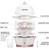 imageChefman Electric Egg Cooker Boiler Rapid EggMaker ampamp Poacher Food ampamp Vegetable Steamer Quickly Makes 12 Eggs Hard or Soft Boiled Poaching and Omelet Trays Included Ready Signal BPAFree BlackIvory