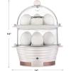 imageChefman Electric Egg Cooker Boiler Rapid EggMaker ampamp Poacher Food ampamp Vegetable Steamer Quickly Makes 12 Eggs Hard or Soft Boiled Poaching and Omelet Trays Included Ready Signal BPAFree BlackIvory