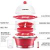 imageChefman Electric Egg Cooker Boiler Rapid EggMaker ampamp Poacher Food ampamp Vegetable Steamer Quickly Makes 12 Eggs Hard or Soft Boiled Poaching and Omelet Trays Included Ready Signal BPAFree BlackRed