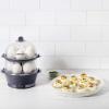 imageChefman Electric Egg Cooker Boiler Rapid EggMaker ampamp Poacher Food ampamp Vegetable Steamer Quickly Makes 12 Eggs Hard or Soft Boiled Poaching and Omelet Trays Included Ready Signal BPAFree BlackMidnight Blue