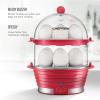 imageChefman Electric Egg Cooker Boiler Rapid EggMaker ampamp Poacher Food ampamp Vegetable Steamer Quickly Makes 12 Eggs Hard or Soft Boiled Poaching and Omelet Trays Included Ready Signal BPAFree BlackRed