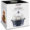 imageChefman Electric Egg Cooker Boiler Rapid Poacher Food ampamp Vegetable Steamer Quickly Makes Up to 6 Hard Medium or Soft Boiled PoachingOmelet Tray Included Ready Signal BPAFree IvoryMidnight Blue