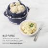 imageChefman Electric Egg Cooker Boiler Rapid Poacher Food ampamp Vegetable Steamer Quickly Makes Up to 6 Hard Medium or Soft Boiled PoachingOmelet Tray Included Ready Signal BPAFree IvoryMidnight Blue