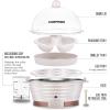 imageChefman Electric Egg Cooker Boiler Rapid Poacher Food ampamp Vegetable Steamer Quickly Makes Up to 6 Hard Medium or Soft Boiled PoachingOmelet Tray Included Ready Signal BPAFree IvoryIvory