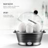 imageChefman Electric Egg Cooker Boiler Rapid Poacher Food ampamp Vegetable Steamer Quickly Makes Up to 6 Hard Medium or Soft Boiled PoachingOmelet Tray Included Ready Signal BPAFree IvoryBlack