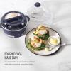 imageChefman Electric Egg Cooker Boiler Rapid Poacher Food ampamp Vegetable Steamer Quickly Makes Up to 6 Hard Medium or Soft Boiled PoachingOmelet Tray Included Ready Signal BPAFree IvoryMidnight Blue