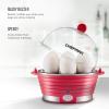 imageChefman Electric Egg Cooker Boiler Rapid Poacher Food ampamp Vegetable Steamer Quickly Makes Up to 6 Hard Medium or Soft Boiled PoachingOmelet Tray Included Ready Signal BPAFree IvoryRed