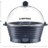 imageChefman Electric Egg Cooker Boiler Rapid Poacher Food ampamp Vegetable Steamer Quickly Makes Up to 6 Hard Medium or Soft Boiled PoachingOmelet Tray Included Ready Signal BPAFree IvoryMidnight Blue
