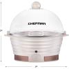 imageChefman Electric Egg Cooker Boiler Rapid Poacher Food ampamp Vegetable Steamer Quickly Makes Up to 6 Hard Medium or Soft Boiled PoachingOmelet Tray Included Ready Signal BPAFree IvoryIvory