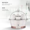 imageChefman Electric Egg Cooker Boiler Rapid Poacher Food ampamp Vegetable Steamer Quickly Makes Up to 6 Hard Medium or Soft Boiled PoachingOmelet Tray Included Ready Signal BPAFree IvoryIvory