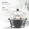 imageChefman Electric Egg Cooker Boiler Rapid Poacher Food ampamp Vegetable Steamer Quickly Makes Up to 6 Hard Medium or Soft Boiled PoachingOmelet Tray Included Ready Signal BPAFree IvoryGray