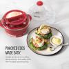imageChefman Electric Egg Cooker Boiler Rapid Poacher Food ampamp Vegetable Steamer Quickly Makes Up to 6 Hard Medium or Soft Boiled PoachingOmelet Tray Included Ready Signal BPAFree IvoryRed